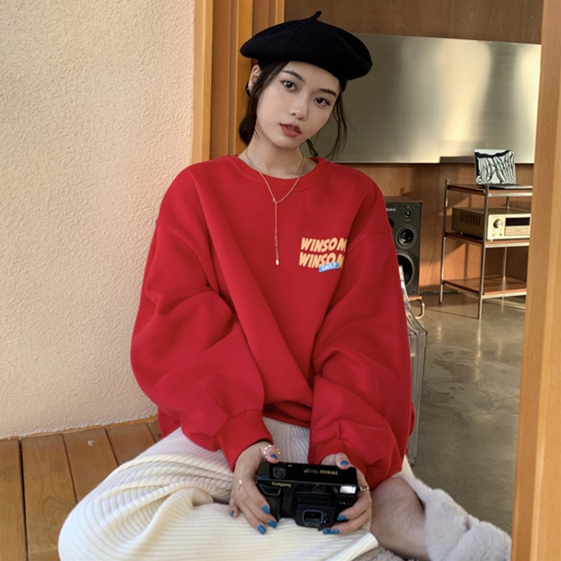 Áo Tay Dài Dáng Rộng Thời Trang Phong Cách Hàn Quốc Xinh Xắn Cho Nữ