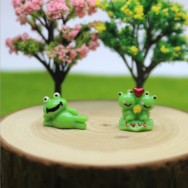 Mô hình charm ếch xanh ngộ nghĩnh dễ thương trang trí tiểu cảnh, bonsai, móc khóa, DIY