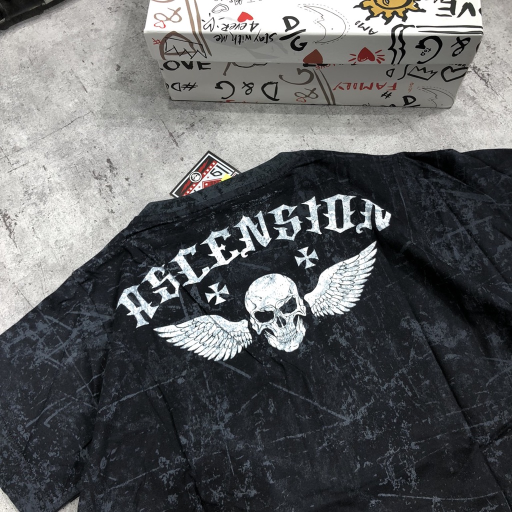 Áo phông nam họa tiết áo hình cổ tròn ngắn tay rock rebel konflic domination xuất khẩu cao cấp