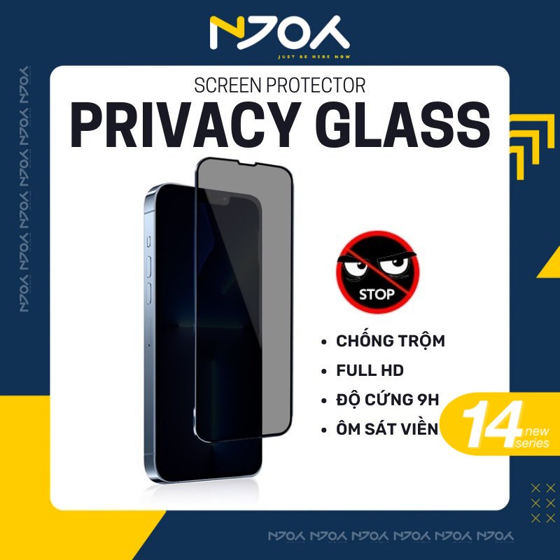 Dán Cường Lực Chống Trộm Cho Điện Thoại Iphone 15 14 13 12 11 Pro Max X Xs Xsmax Không Tối Màn Hình Njoyshop