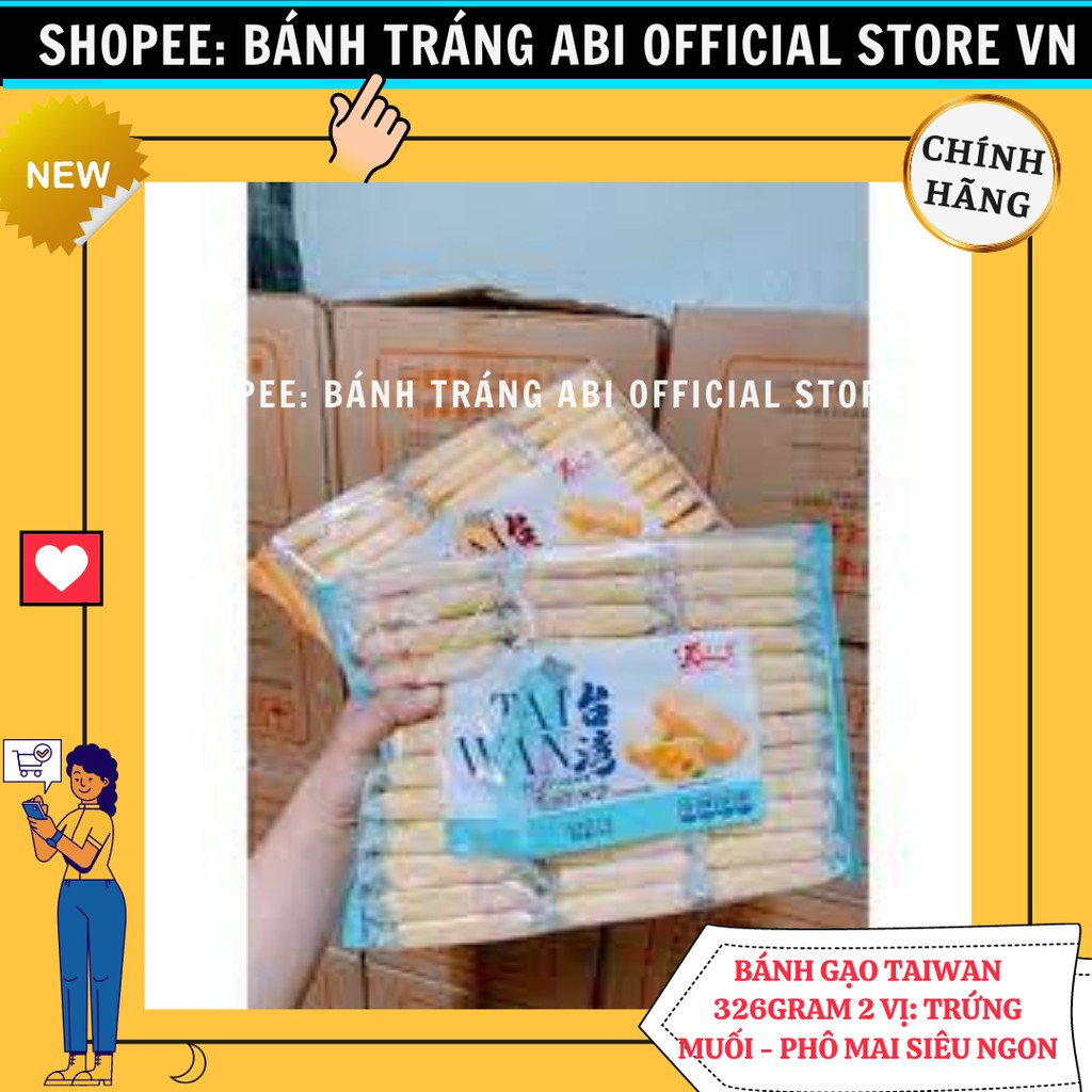 BÁNH GẠO TAIWAN FLAVOR 2 VỊ 326GRAM 🧀