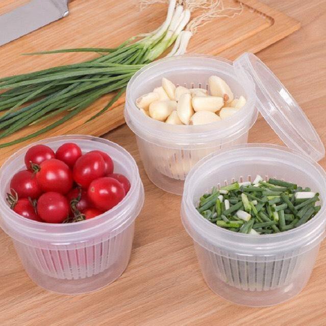 Hộp đựng rau củ có lưới thoát nước tiện dụng