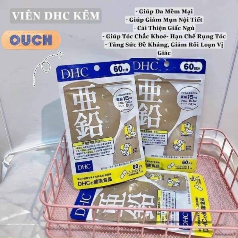 (Date 2024) Viên uống hỗ trợ bổ sung kẽm D.H.C nhật bản 60 ngày