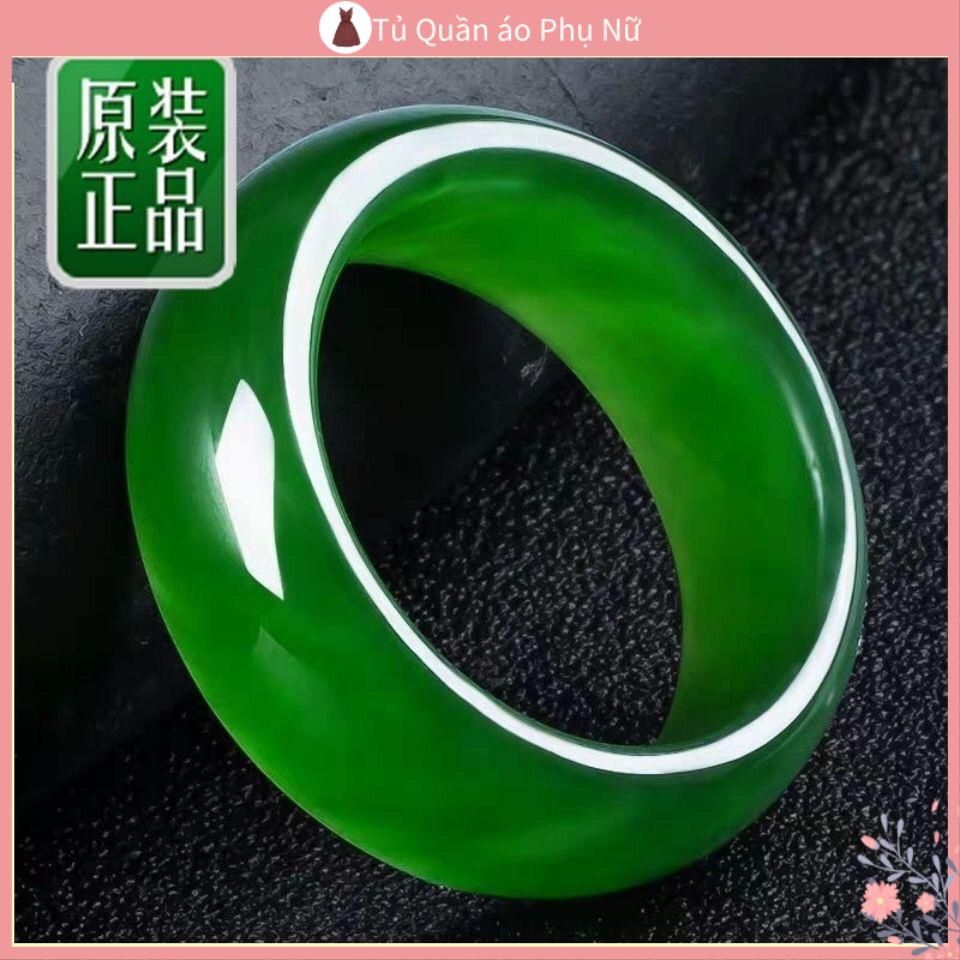 Nhẫn Thời Trang Nhẫn Ngọc Bích Hetian Jasper Màu Xanh Ngọc Bích Cho Nam Và Nữ