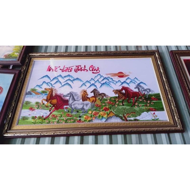 Tranh thêu sẵn chưa khung (tranh thêu MÃ ĐÁO THÀNH CÔNG)