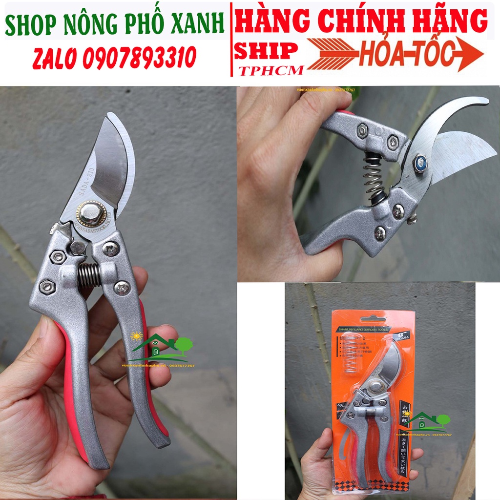 Kéo cắt cành Sada thép SK5 lưỡi siêu bén từ thép SK5 dùng cắt tỉa cành cây bonsai, cây cảnh, cây ăn trái