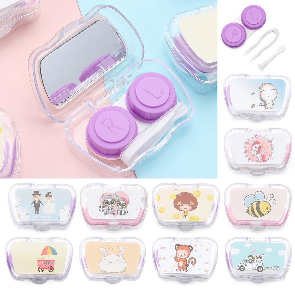 Hộp Đựng Kính Áp Tròng Mini Bỏ Túi Kèm Gương Soi Tiện Dụng