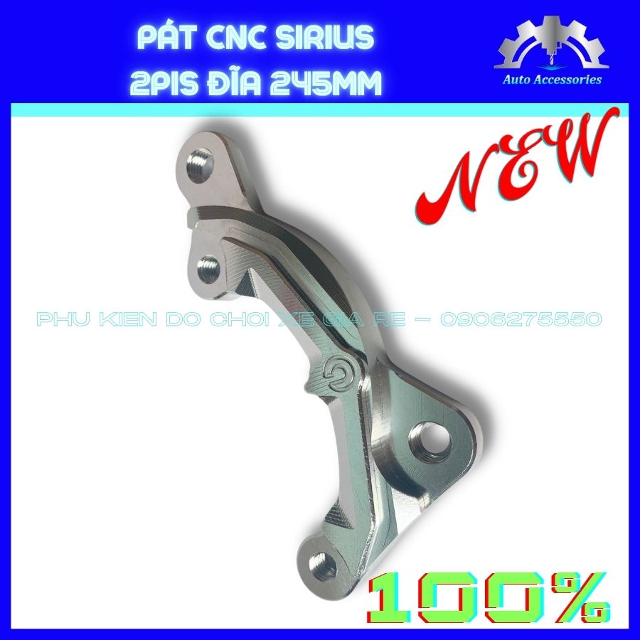 PÁT CNC, Pát Xe Máy, Pát Trước xe SIRIUS gắn đĩa 245mm, heo 2piston Brcmbe, Nissin, Adelin... CNC sắc xảo, Không Bay Màu