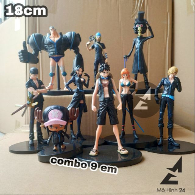 [18CM] COMBO SET 9 NHÂN VẬT TRONG ONE PIECE  LUFFY ZORO SANJI NAMI NICO ROBIN CHOPPER FRANKY USopp Brook bộ mô hình