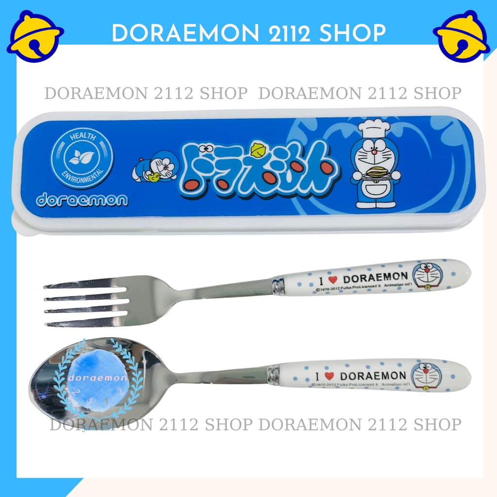 Bộ muỗng đũa nĩa kèm hộp Doraemon