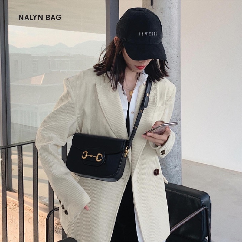 Túi da guccci khoá gài hàng cao cấp