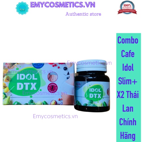 Combo 1 Hộp Cà Phê Idol Slim+ Coffee X2 Mẫu Mới Và 1 Hộp Idol DTX Thái Lan