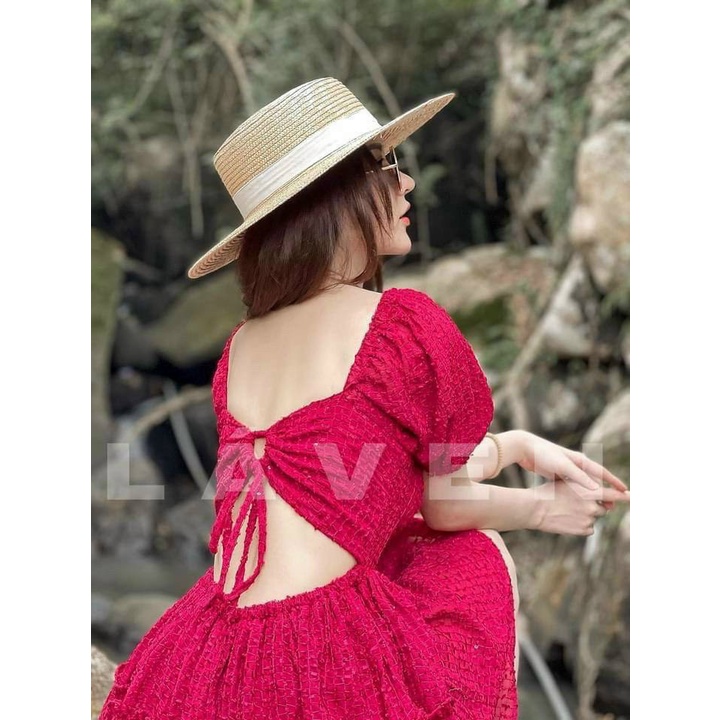 [Dự Tiệc] Đầm đi tiệc nhũ lông khoét lưng phồng