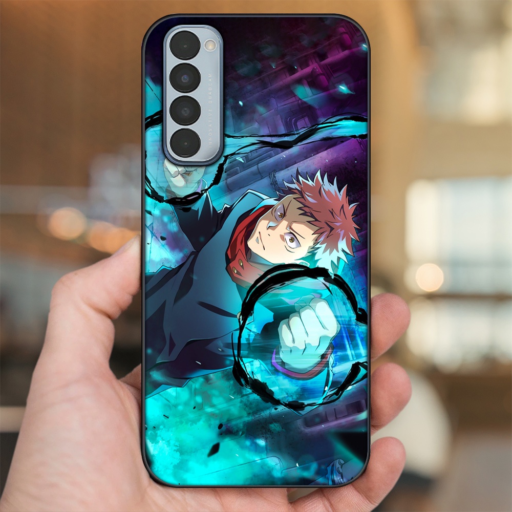 Ốp lưng Oppo Reno 4 Pro viền đen in hình Yuji Jujutsu Kaisen