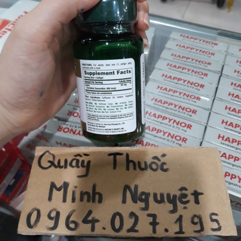 Viên uống Lutein Nature Bounty 30 viên - Tăng Cường Thị Lực Bổ Sung Lutein Zeaxanthin Cho Mắt