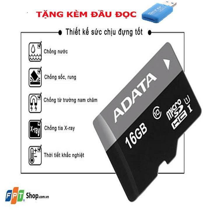 MUA THẺ NHỚ MICRO SD 16GB ĐƯỢC TẶNG 1 ĐẦU ĐỌC THẺ