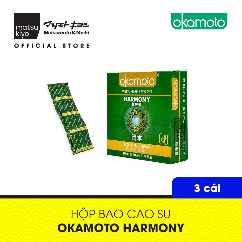 [Mã BMBAU50 giảm 7% đơn 99K] Bao Cao Su Okamoto Harmony Gân Sọc matsukiyo