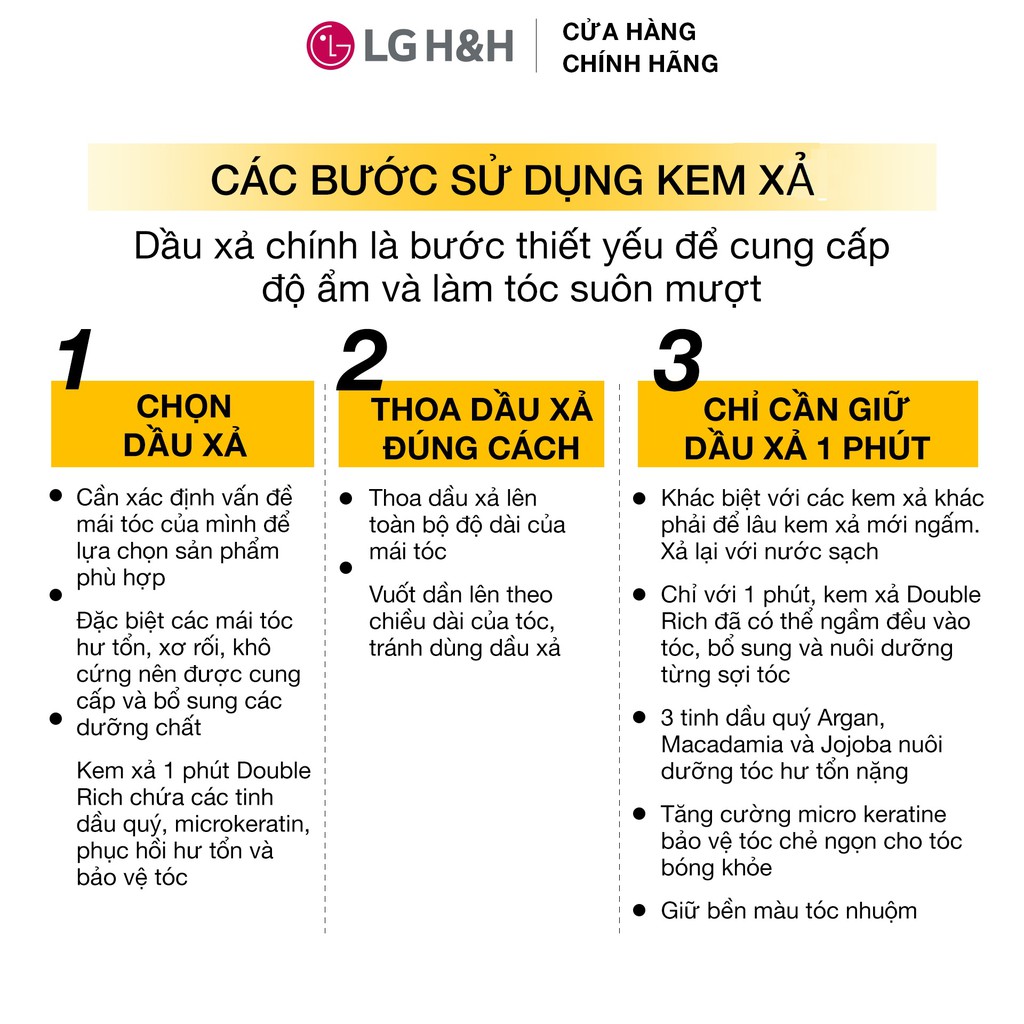 Kem xả 1 phút Double Rich giúp tóc chắc khỏe bóng mượt 250ml | BigBuy360 - bigbuy360.vn