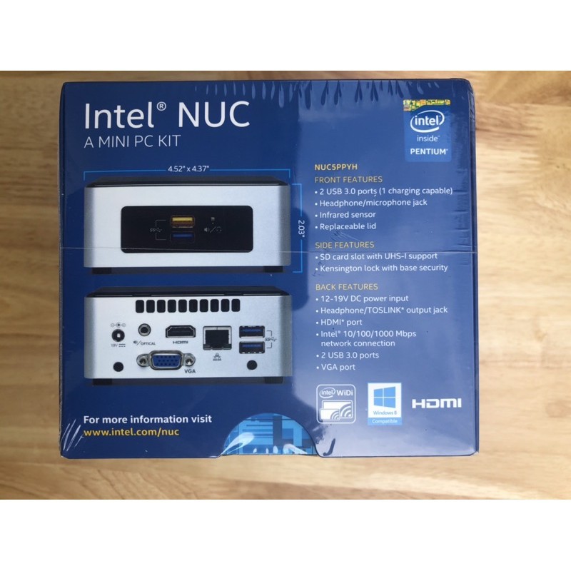 Máy tính để bàn siêu nhỏ gọn Intel NUC NUC5PPYH SSD128gb RAM 8gb | BigBuy360 - bigbuy360.vn