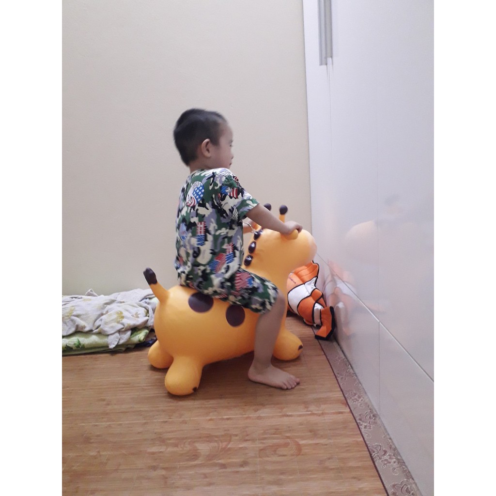 Thú nhún bơm hơi / đồ chơi thú nhún  cao su bé thỏa sức nhún nhảy