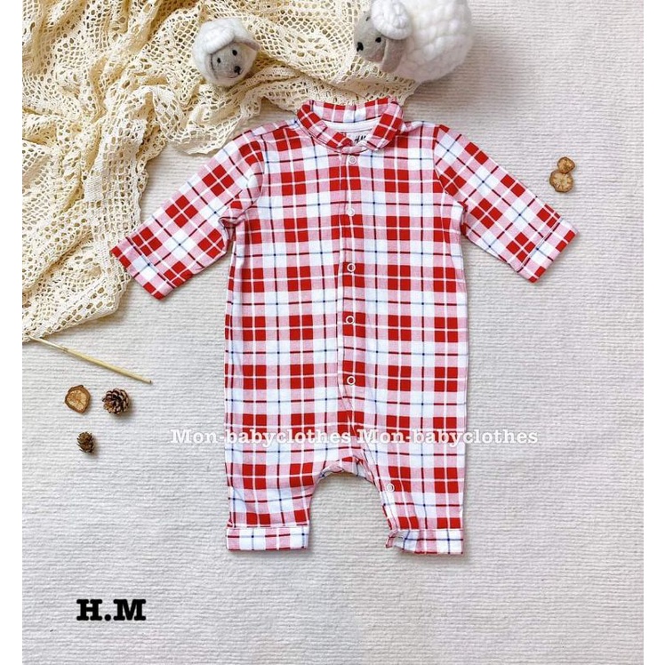 BODY SLEEPSUIT KẺ COTTON H&M