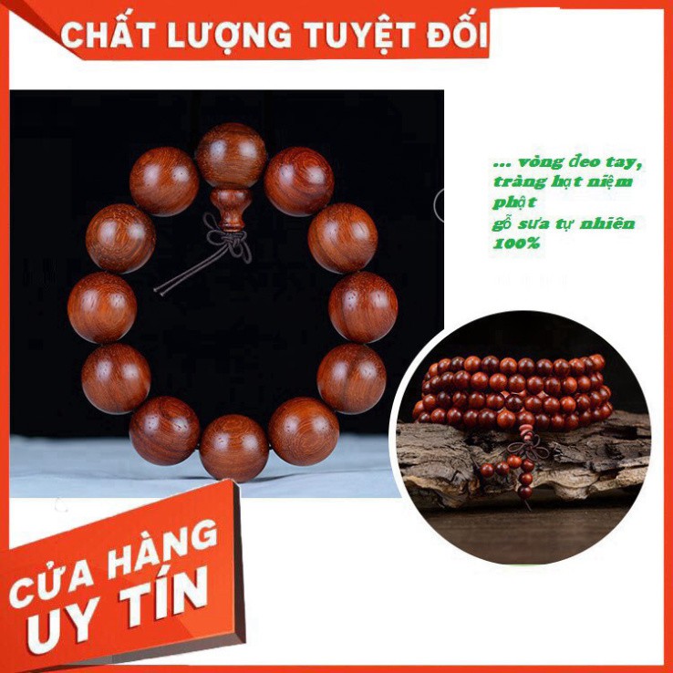 Vòng Tay Gỗ Sưa Đỏ 100% tự nhiên giúp gia chủ phát lộc làm ăn thuận lợi