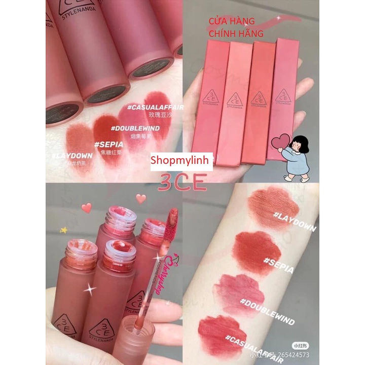 Son Kem Lì, Mịn Mượt Nhẹ Môi 3CE Blur Water Tint 4.6g