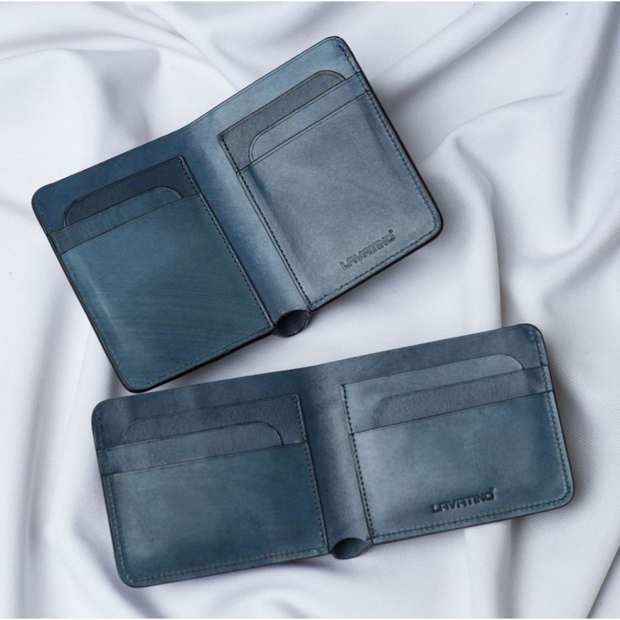 Ví Da Nam Cao Cấp LAVATINO WAVE - 100% Da Bò VEG Ý, Handmade Khâu Tay, Nét Từng Đường Chỉ - Quà Tặng Ý Nghĩa Người Thân