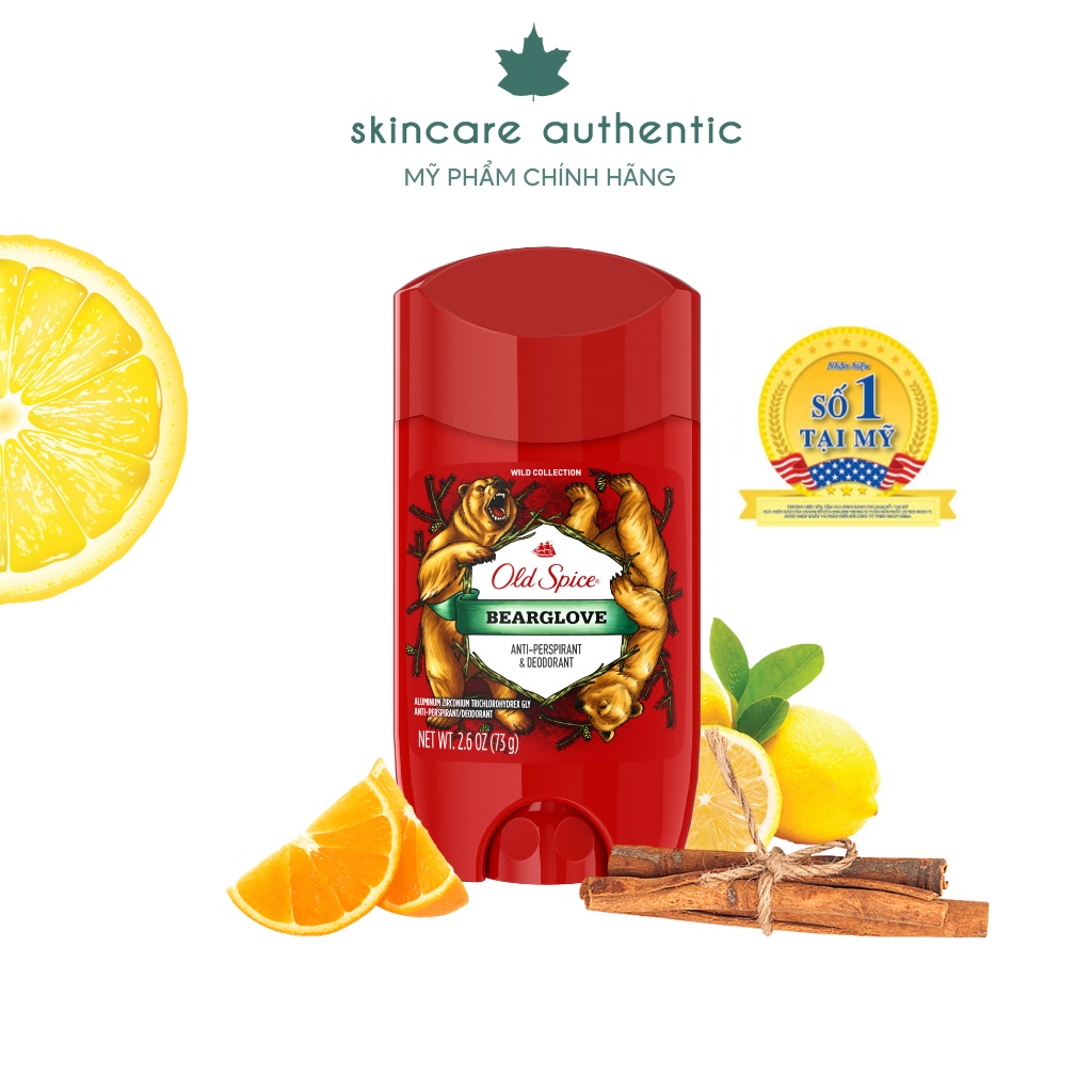 Sáp Khử Mùi Old Spice Ngăn Tiết Mồ Hôi Nhiều Mùi Hương Bearglove I Wolfthorn I Timber I Fiji 73g