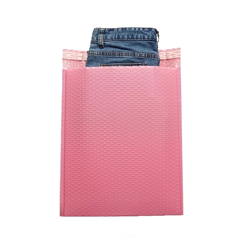Túi bóng khí ánh ngọc trai chống sốc chống thấm nước màu hồng dành cho giao hàng đựng quần áo trang sức làm bao bì