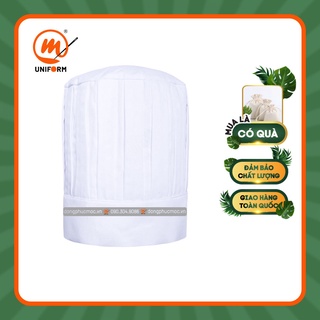 Mũ đầu bếp dạng toque, mũ xếp nếp hình ống trụ