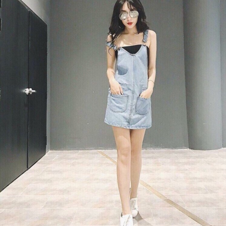 [ Mã WASTRUN4 giảm 10% tối đa 30K đơn 99K] yếm jean nữ cao cấp dương mịch 1324as