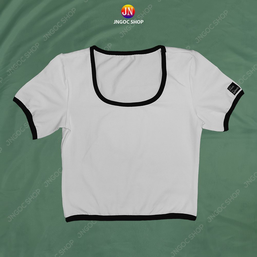 Áo croptop nữ tay ngắn cổ vuông sexy, Áo thun nữ croptop tay ngắn ôm body trẻ trung | BigBuy360 - bigbuy360.vn