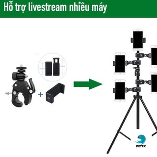(SỈ LẺ GIÁ RẺ) TRIPOD LIVESTREAM KẸP 5 ĐIỆN THOẠI CỦNG LÚC - CHÂN CAO 2M1 SIÊU CHẮC (MỚI)