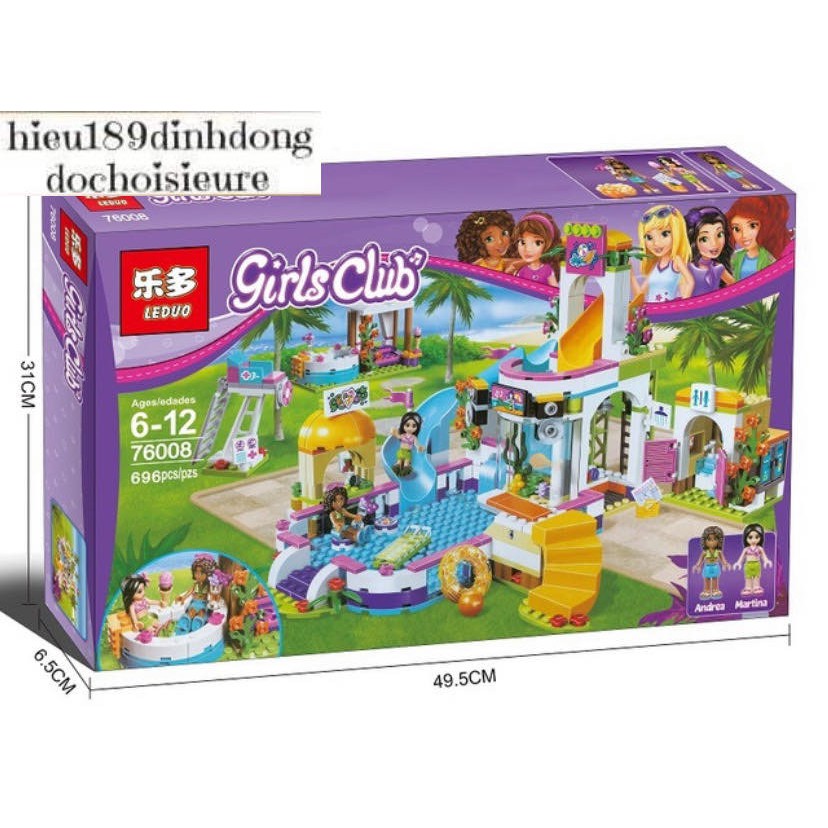 Lắp ráp lego Friends bé gái tm 3011a 3010 : bể bơi mùa hè