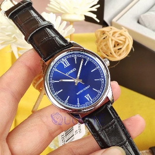 Đồng hồ nam casio 💖freeship💖đồng hồ casio mtp-v005l-2budf dây da mặt xanh chính hãng