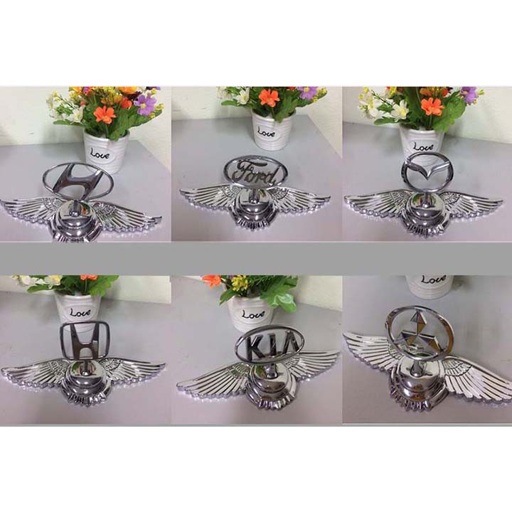 Biểu tượng logo độ theo hãng xe Mazda, Toyota, Hyundai, Honda... cánh chim đặt nắp capo CAO