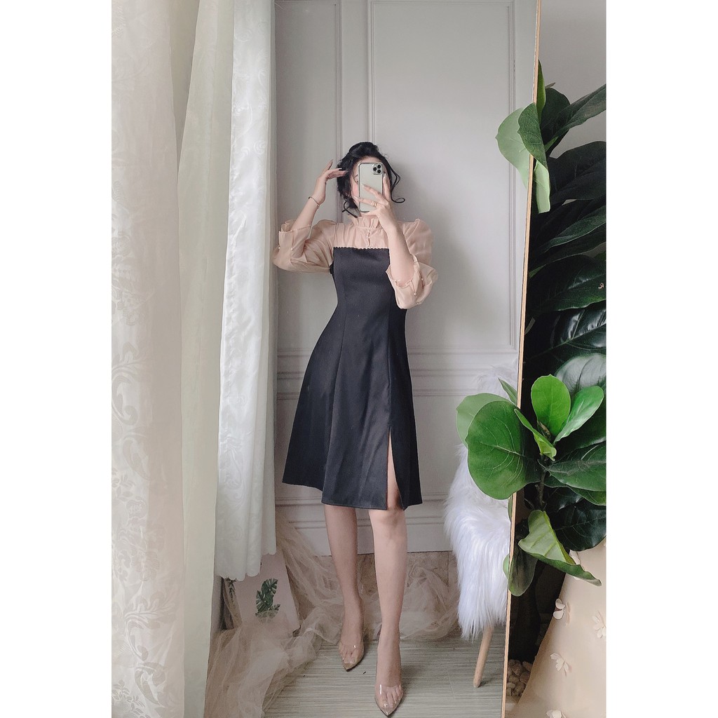 Đầm Bigsize phối voan DA0017 - Tú Mỡ - Đủ size từ 50-85KG | BigBuy360 - bigbuy360.vn