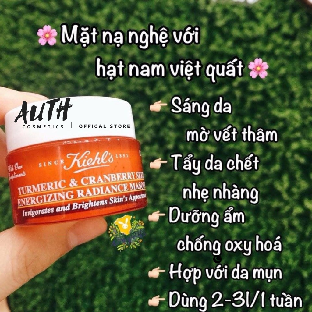 Mặt nạ nghệ Kiehl Turmeric &amp; Cranberry 14ml- Dưỡng ẩm Trắng da Giảm mụn Mờ thâm nám