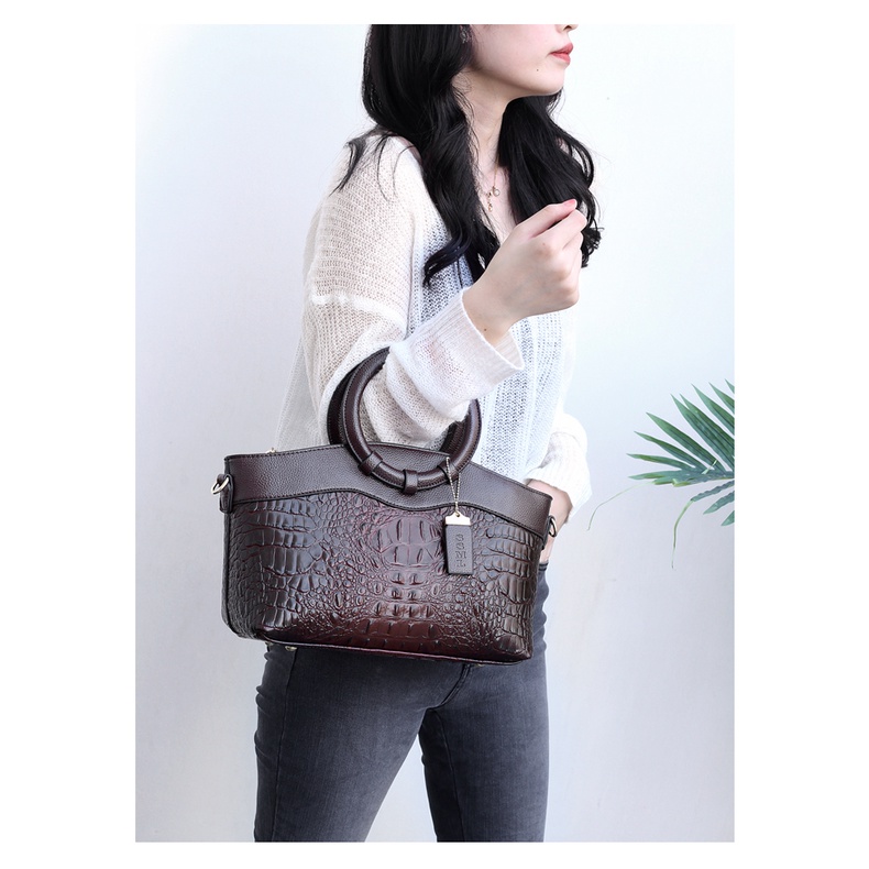 Túi Xách Da Cá Sấu Phong Cách Retro Sang Trọng Cho Nữ