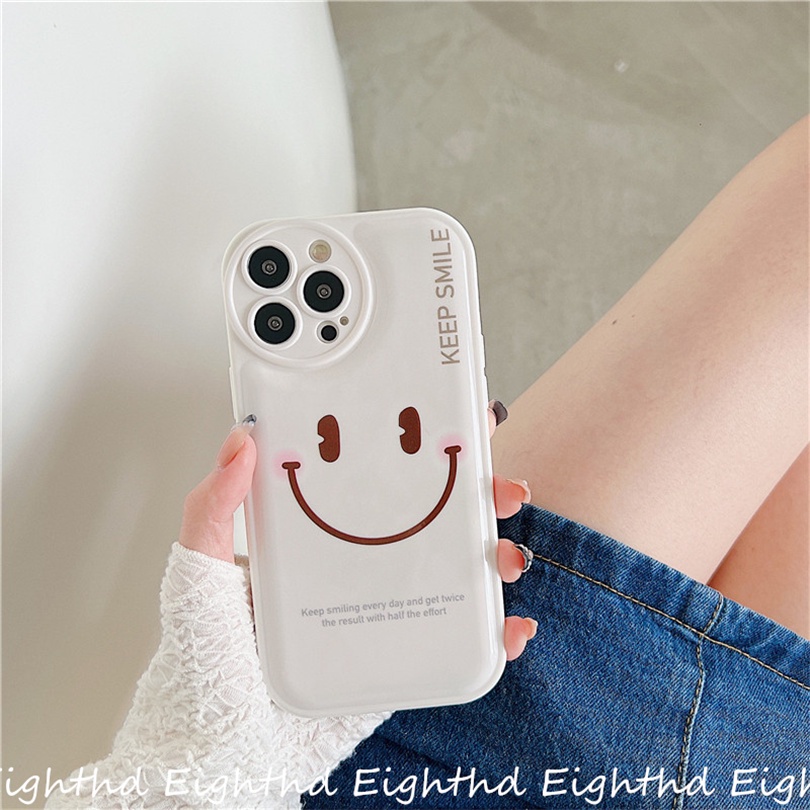 Ốp Điện Thoại Silicon Họa Tiết Mặt Cười Đơn Giản Chống Sốc Cho iPhone 13 12 11 Pro Max X XR Xs Max 7 8 Plus SE 2020