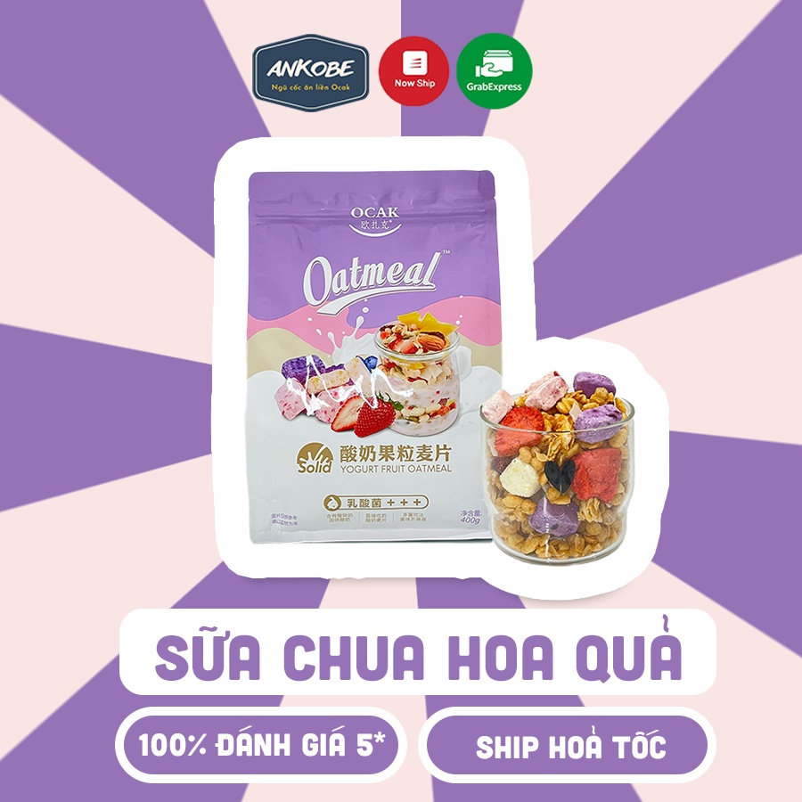 Ngũ cốc giảm cân viên sữa chua hoa quả Ocak 400 gram ăn kiêng với granola siêu hạt cùng hoa quả dinh dưỡng Calbee Ankobe