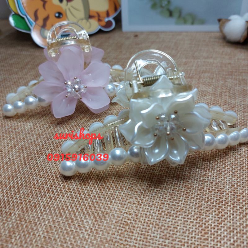 Kẹp Tóc Ngọc Nhân Tạo Kẹp Càng Cua Hoa