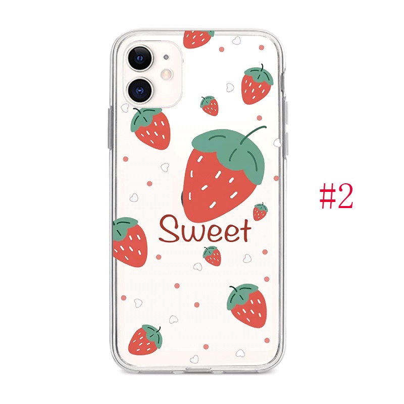 Ốp Điện Thoại Silicon In Hình Quả Dâu Cho Iphone 11 Pro Max X XR XS Max