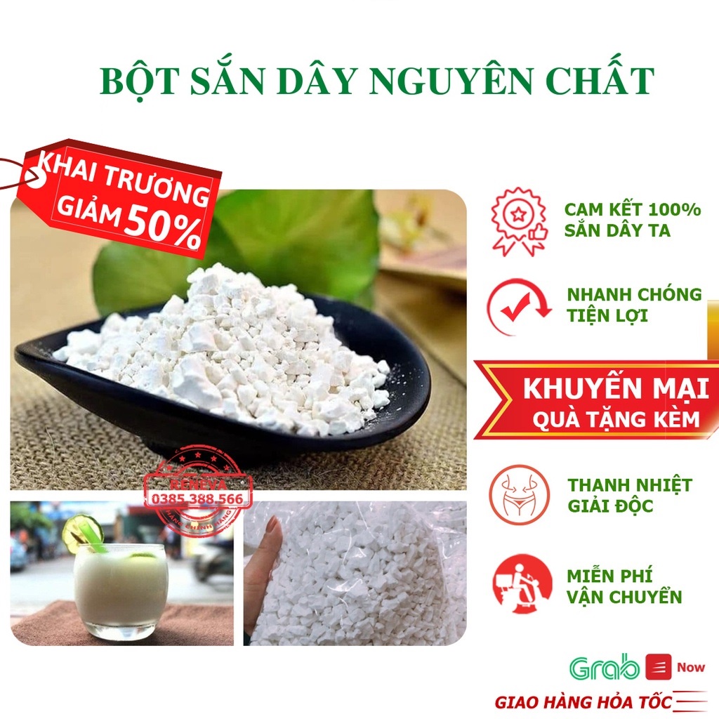 Bột Sắn Dây Nguyên Chất Loại Đặc Biệt 1kg, Tinh Bột Sắn Dây Sấy Điện Ướp Hoa Bưởi Sạch Mịn, Thơm Ngon BSD2 - Bibe