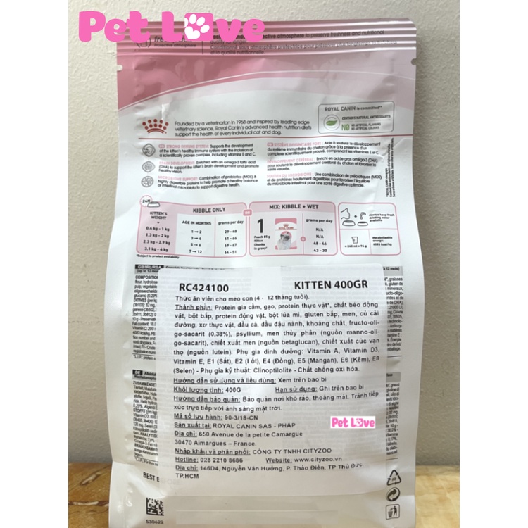 Thức ăn hạt Royal Canin cho mèo con (Kitten, gói 400g)