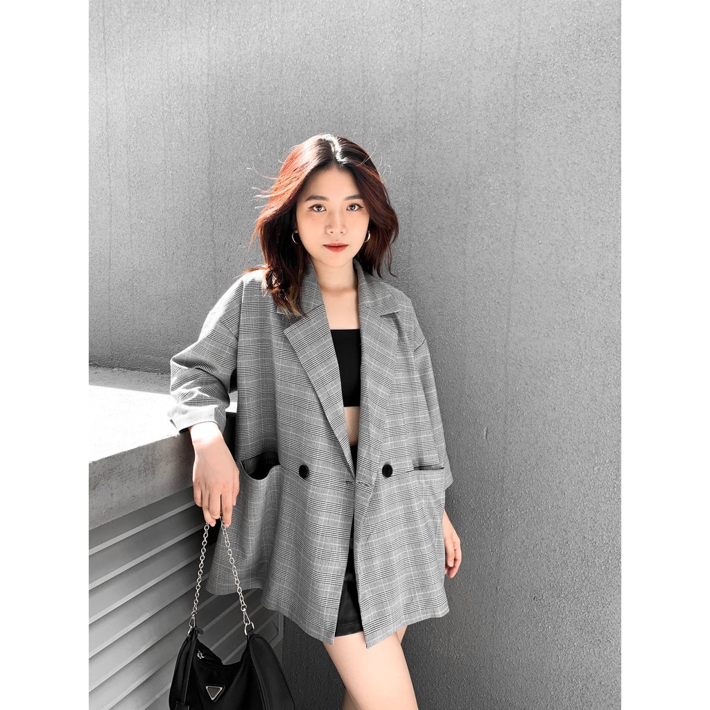 SET ÁO BLAZER VÀ QUẦN SUÔNG KẺ CHUBBIE - SET LIGHT BLAZER | BigBuy360 - bigbuy360.vn