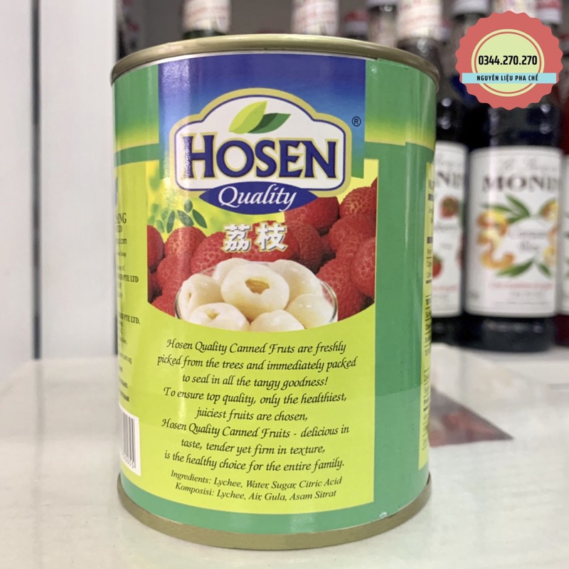 Vải ngâm Hosen lon 565gr