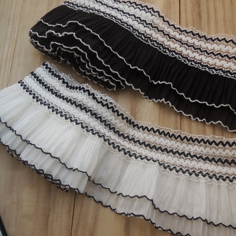 1 Yard Vải Voan Hai Lớp Xếp Ly Hai Lớp Thêu Hoa 3D Co Giãn Dùng May Đầm DIY