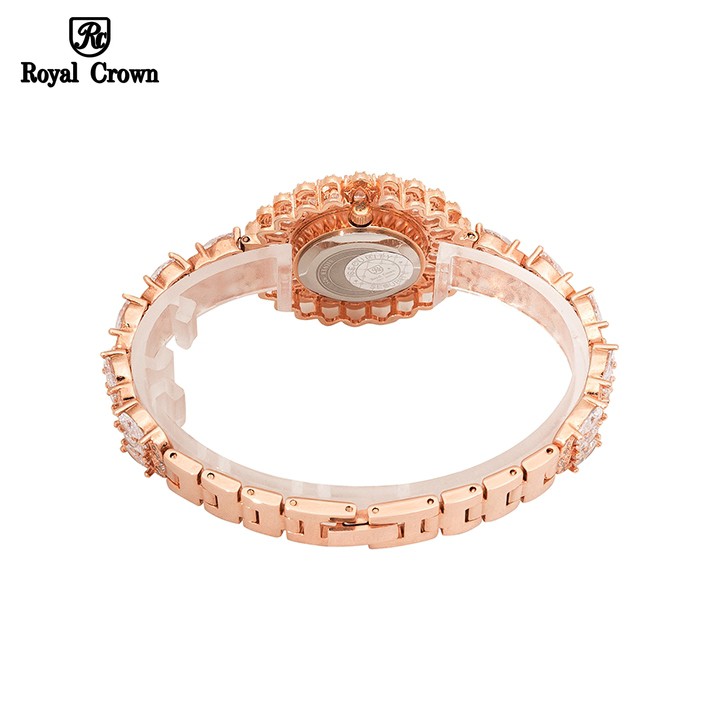 Đồng Hồ Nữ Chính Hãng Royal Crown 6804 Dây Đá Vỏ Vàng Hồng